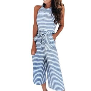 NWT Pretty Garden striped jumpsuit